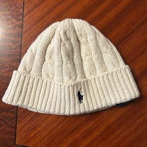 Ralph Lauren Cream Knit Beanie 12-18m